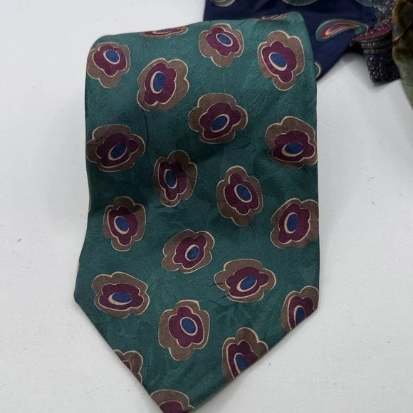 Vtg Nordstrom Italy Lot Bundle Four Ties Patterned Business Work Silk Abstract - Picture 5 of 8